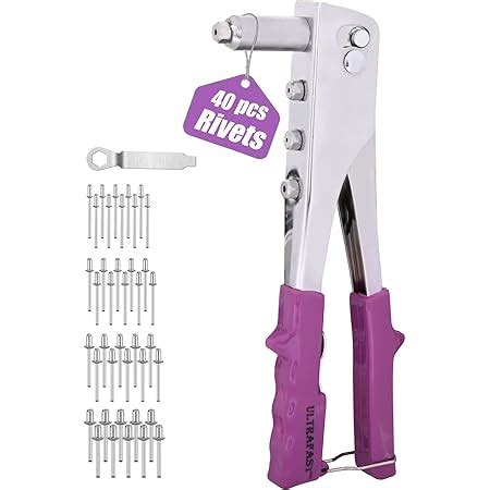 Inditrust Non Slip 10.5" Rivet Gun and 50 Blind Rivets, Riveter Nail ...