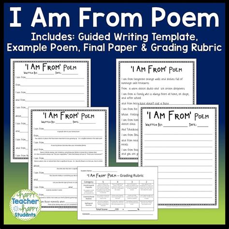 I Am Poem: I Am From Poem Template With Example Poem, Biography Poem ...
