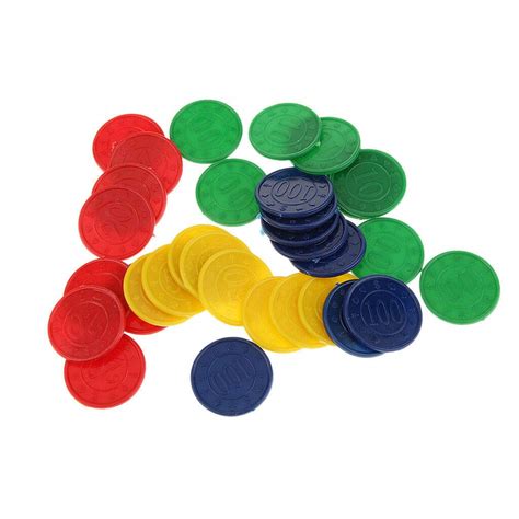 32 Professional Tokens Poker Chips in A Box - Red Green Blue Yellow ...