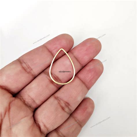 Golden raw Brass Drop connector resin bezel golden raw brass link conn ...