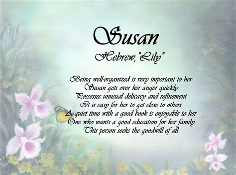Susan Name Keepsake Print | Names with Meaning