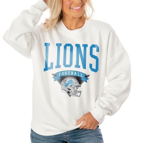 Gameday Couture NFL Women's White Detroit Lions Crewneck Oversized ...