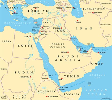 Middle Eastern Countries: Full List, Capitals, and Map - The Facts Institute