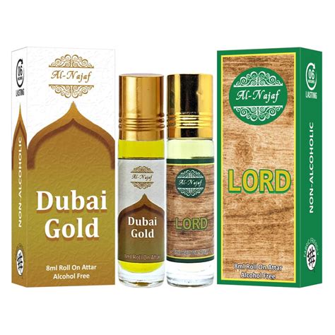 Al Najaf 8 ml Roll on Attar | Dubai Gold | Lord | Combo of 2 : Amazon ...