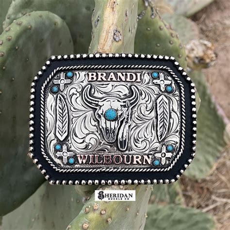 Cow skull, Cowgirl Buckle with turquoise | Womens belt buckles, Rodeo ...