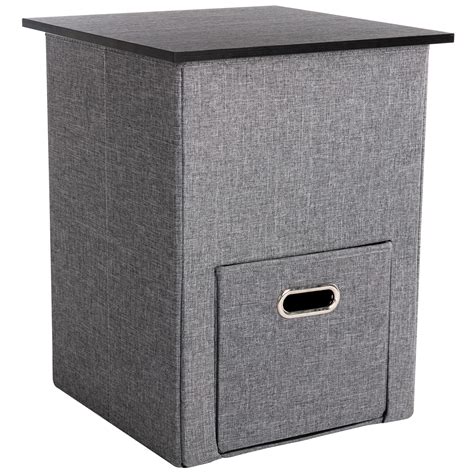 STORAGEPLUS Small Side Table,Bedroom Nightstand with Storage Drawers,2 ...