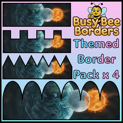 Sun Planet Earth Moon | Bulletin Board Borders Pack | Printable Theme ...
