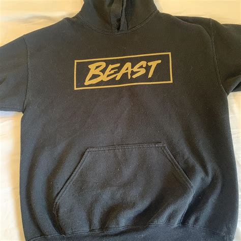 Mr beast gold logo hoodie Worn a few times, still... - Depop