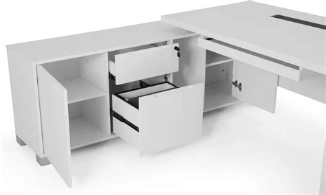 Buy Zuri Furniture Ford Executive Modern Desk with Filing Cabinets and ...