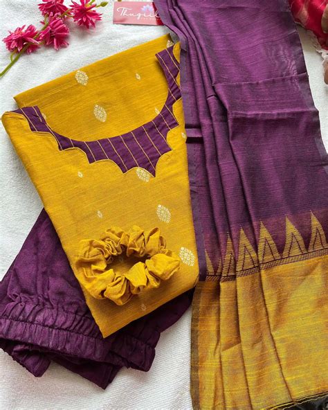 T032 Marigold slub silk kurta set – Thugiil.com