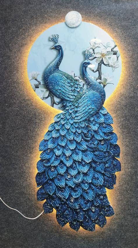 Modern Peacock Crystal Light Wall Art – Kalasaar decor