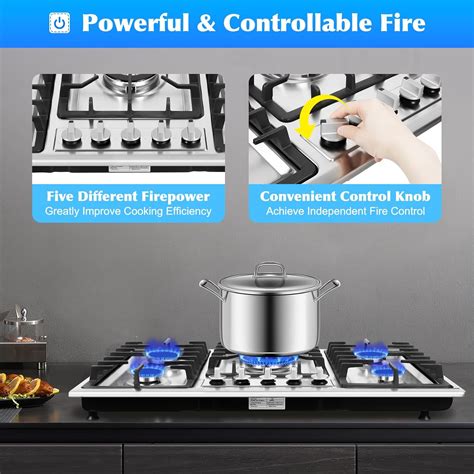 NAIXING 36 Inch 5 Burner Gas Cooktop Built-in – Stainless India | Ubuy