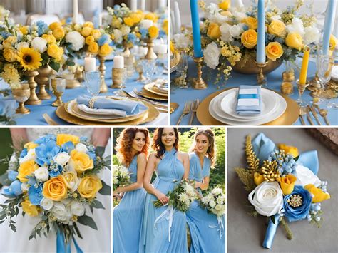 Yellow And Royal Blue Wedding Decoration Ideas