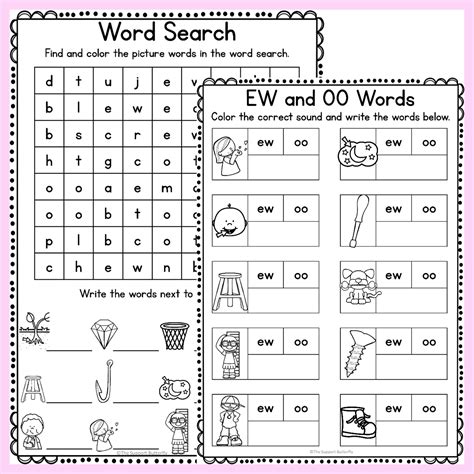 EW and OO Diphthong Worksheets | Made By Teachers