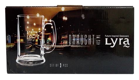 Buy Lyra Draught Beer Mug, 415 ml, Set of 3 Online at Low Prices in ...