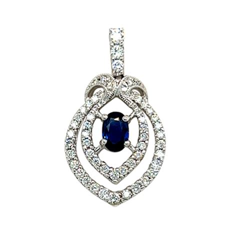 18K White Gold Sapphire Pendant – Pink Diamond