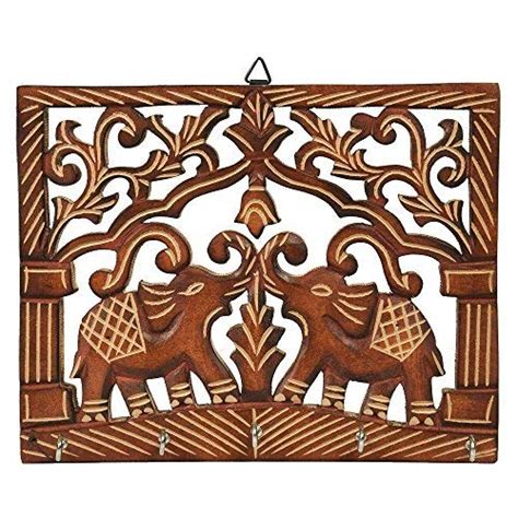 Fine Craft India Beautiful Wooden Wall Hanging Key Holder in Couple ...