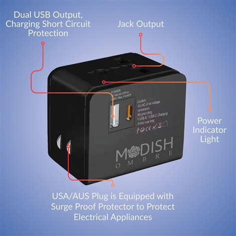 ModishOmbre® Universal Travel Charger | Dual USB-C & USB-A – DryM Foods