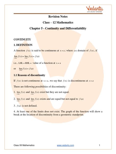 Image result for Continuity Concept Class 12