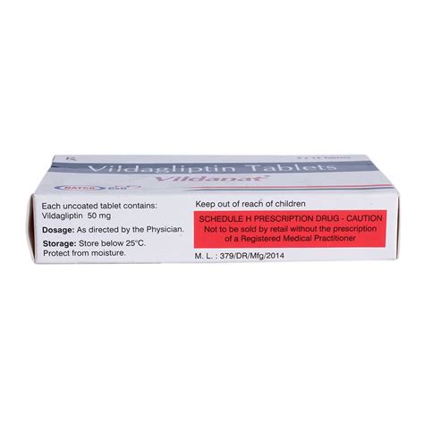 Vildanat 50mg Tablet 14's Price, Uses, Side Effects, Composition ...