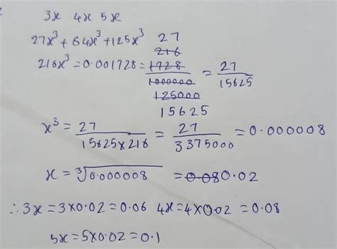 Three number are in the ratio 3:4:5.the sum of their cubes is 0.001728 ...