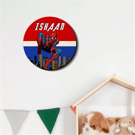 3D Spiderman Circular Name Plate – ChitraChaya