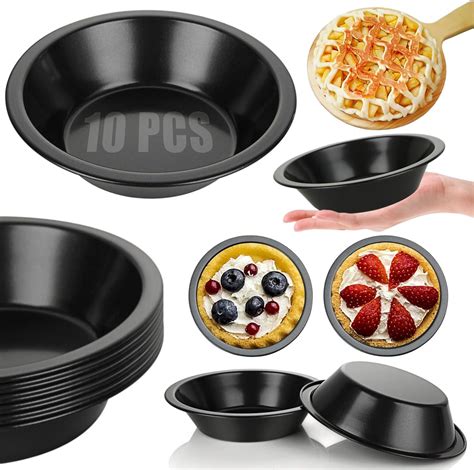 Amazon.com: RHBLME 10 Pack Mini Pie Tins, 4 Inch Nonstick Small Pans ...