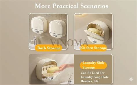 Wall Mounted Soap Holder with Lid | Self-Draining Soap Case for ...