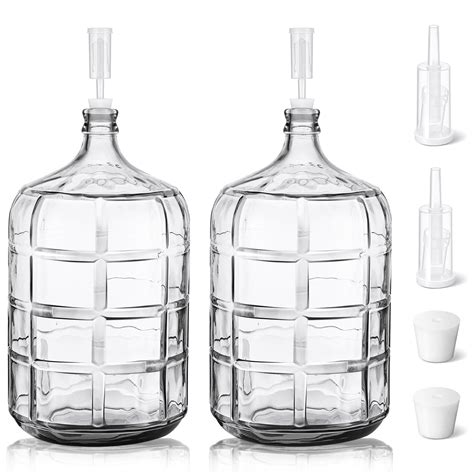 Amazon.com: Suzile 2 Pieces 5 Gallon Glass Carboy 5 Gallon Glass Water ...
