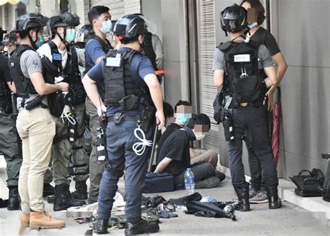 昨日，香港警方拘捕逾180名暴徒_湾仔