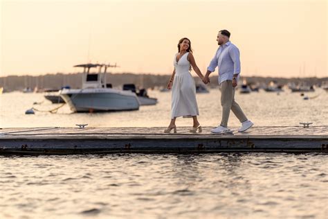 Centerport Yacht Club Engagement Session with Christine & Matt