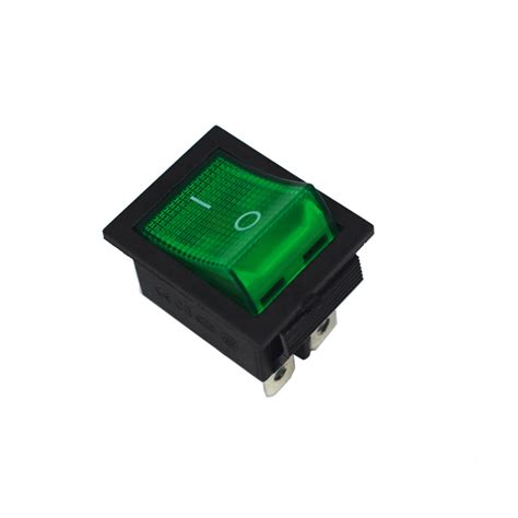 Buy KCD4 16A 250V DPST ON-OFF Rocker Switch with Green Light at HNHcart.com