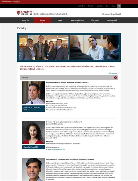 Image result for Stanford Biomedical Informatics Program