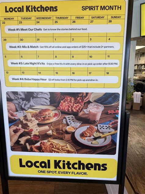 Menu at Local Kitchens restaurant, Cupertino