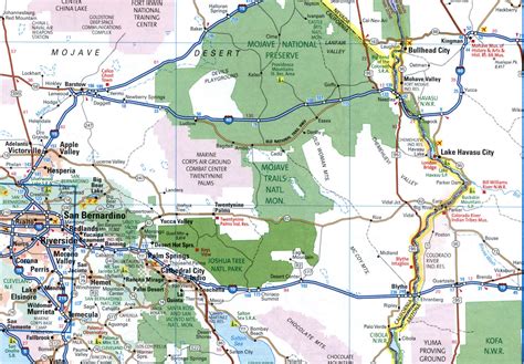 Map I-40 interstate highway California, Arizona, New Mexico, Texas ...