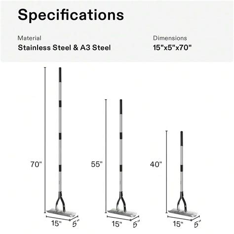 VIVOSUN 70" Thatch Rake, 15" X 70" Lawn Thatching Rake, Sturdy ...