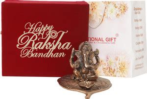 INTERNATIONAL GIFT Brown Patta Ganesh Idol Statue | Raksha Bandhan Tag ...