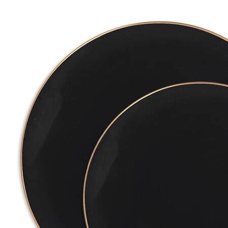 Smarty Had A Party Black with Gold Rim Organic Round Plastic Dinnerware ...