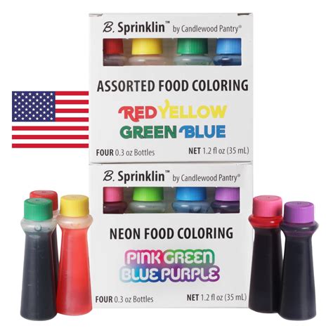 Candlewood Pantry B. Sprinklin OLF24 Assorted Liquid Food Coloring Kit ...