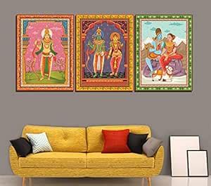 Konarika IMAGING CANVAS® Pattachitra Indian God | Framed Wall Hanging ...