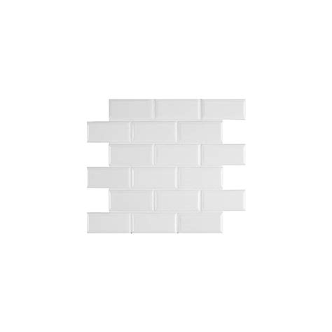 Buy 2 in. x 4 in. White Glossy Finish Beveled Porcelain Subway Tile ...
