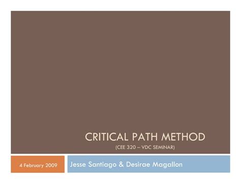 Critical Path Method PDF 的图像结果