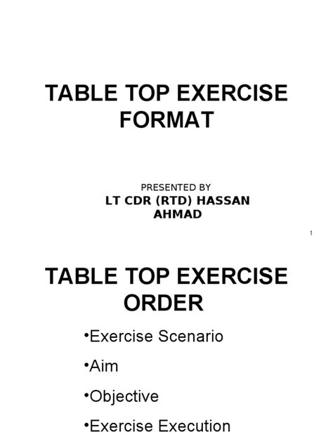 Image result for Table Top Exercise Samples