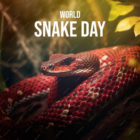 Premium Photo | World snake day banner collage design