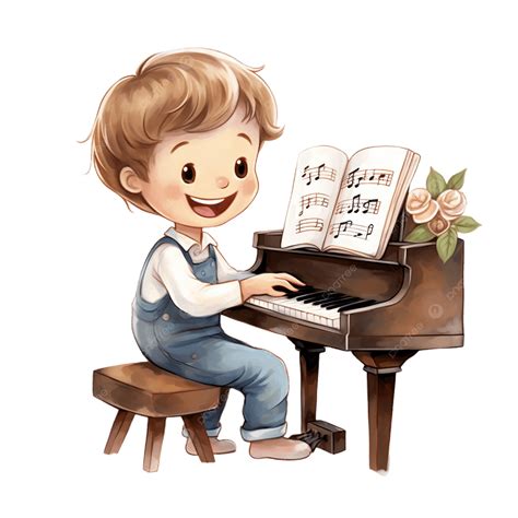 Clip Art Boy Playing Piano, Musical, Instruments, Professional PNG ...