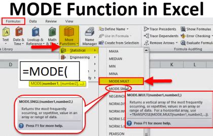 Mode.sing Function in Excel 的图像结果