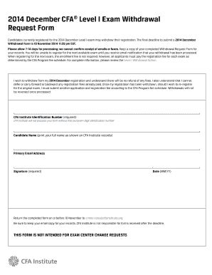 Cfa Withdrawal Form - Fill Online, Printable, Fillable, Blank | pdfFiller
