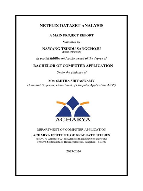 Image result for Project Report First Page