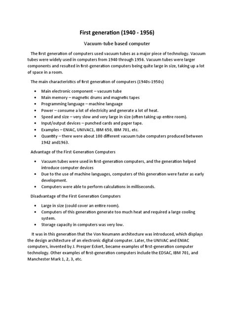 Image result for First Generation Computer Notes