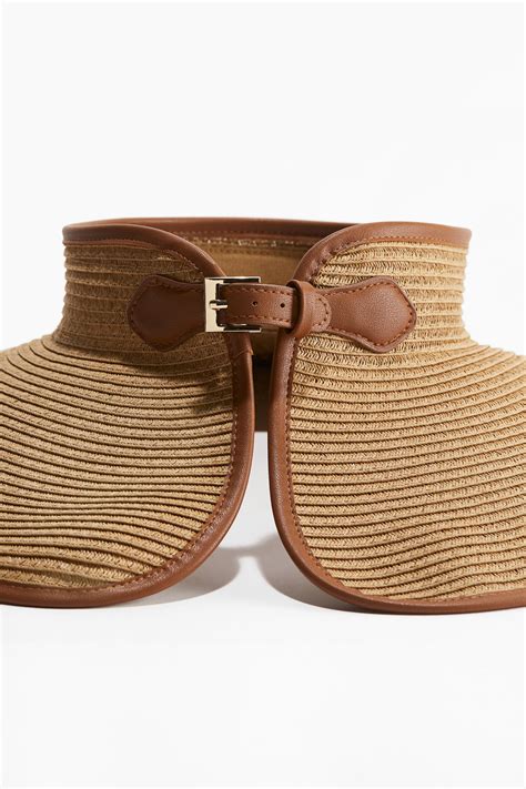 Straw sun visor - Beige/Brown - Ladies | H&M IN